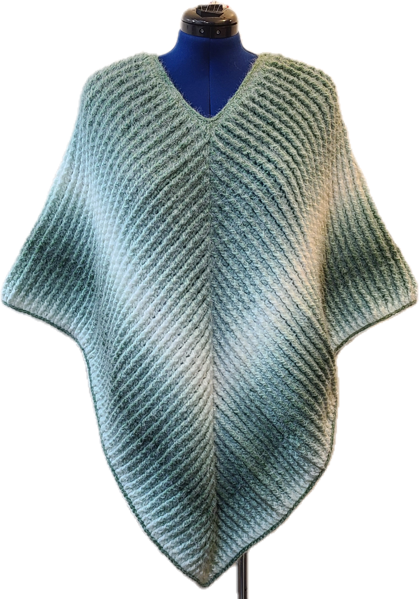 Crochet poncho-emerald