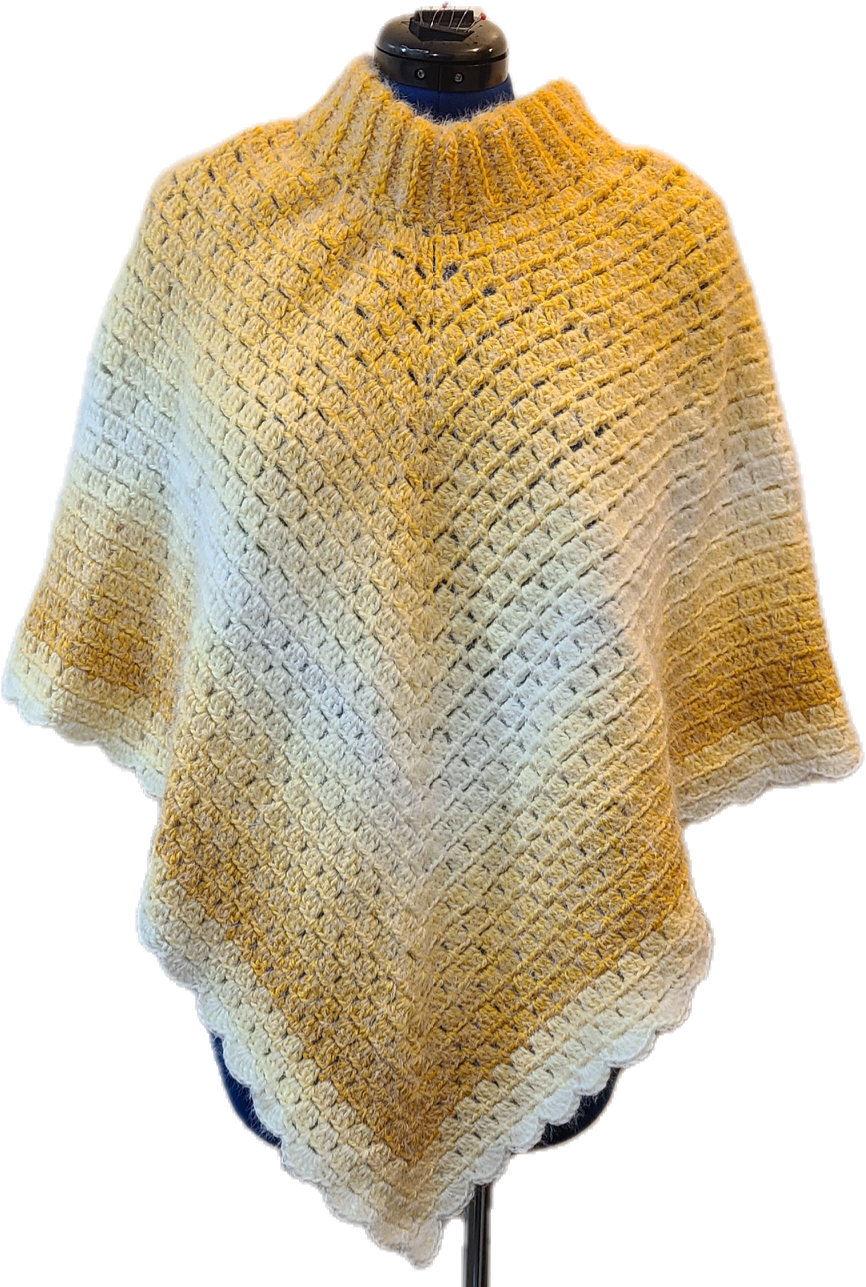 Crochet poncho-golden