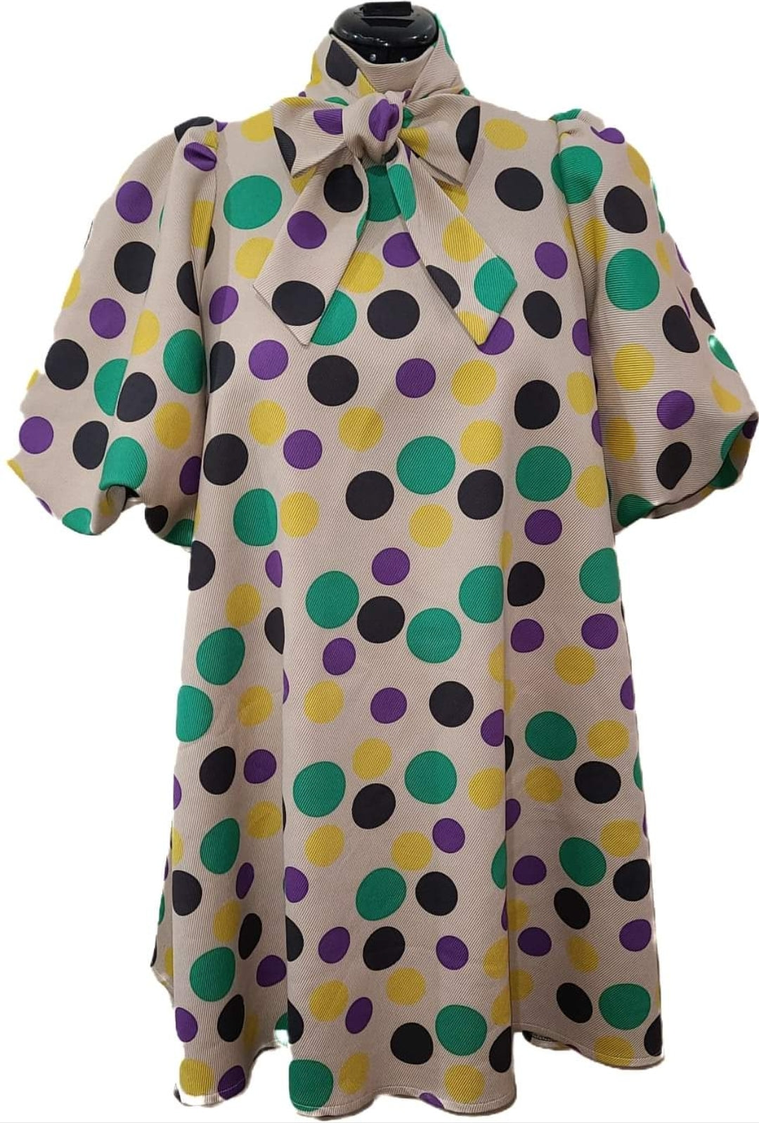 Puff Sleeve Bow Dress