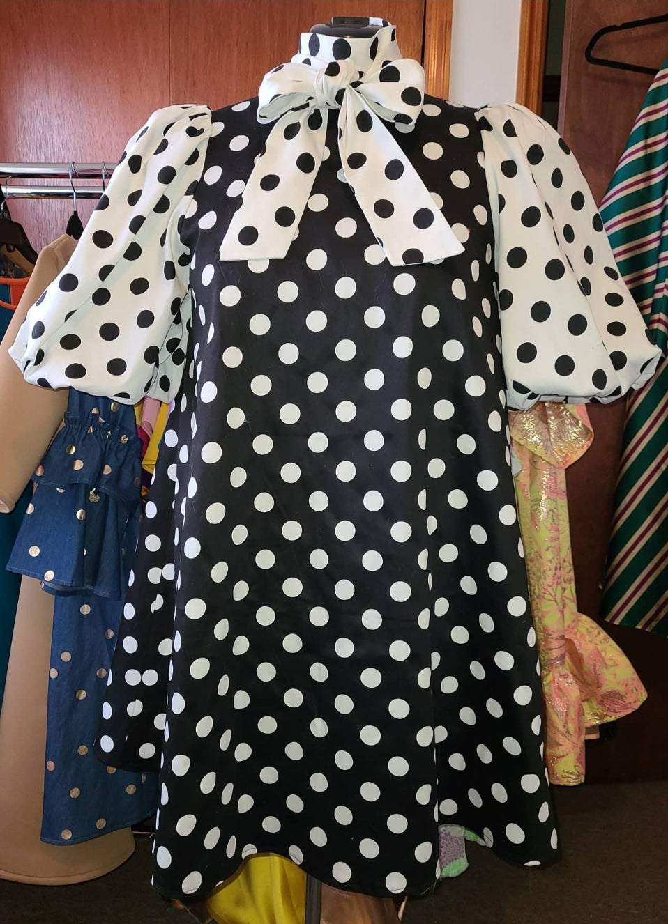 Puff Sleeve Bow Dress