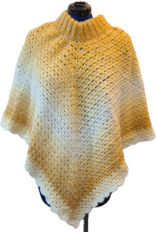 Crochet poncho-golden