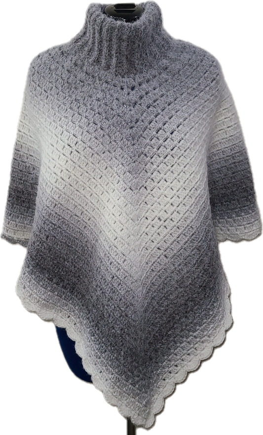 Crochet poncho-grey